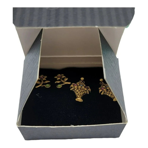 1996 Avon Spring Blossom Bouquet Pastel Pierced Earring Set 2 Vintage - Picture 3 of 5